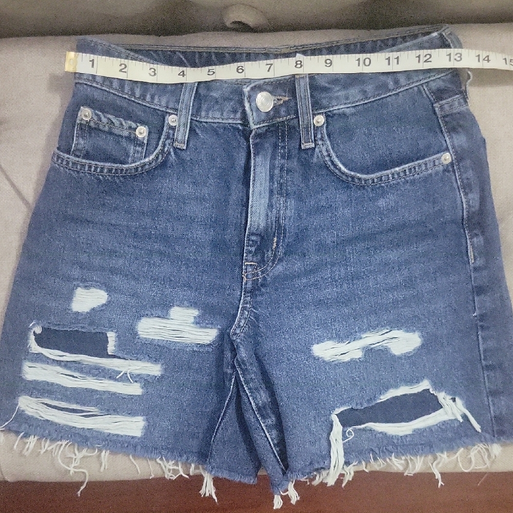 Denim Blue Distressed Women's Shorts